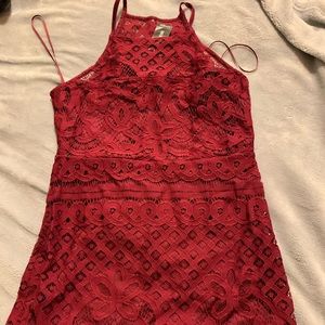 Red lace dress